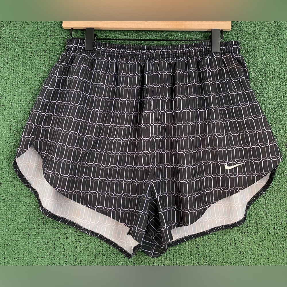 VTG 90’s Nike Swoosh Geometric Pattern Running Sprinter Short Shorts Men’s Large